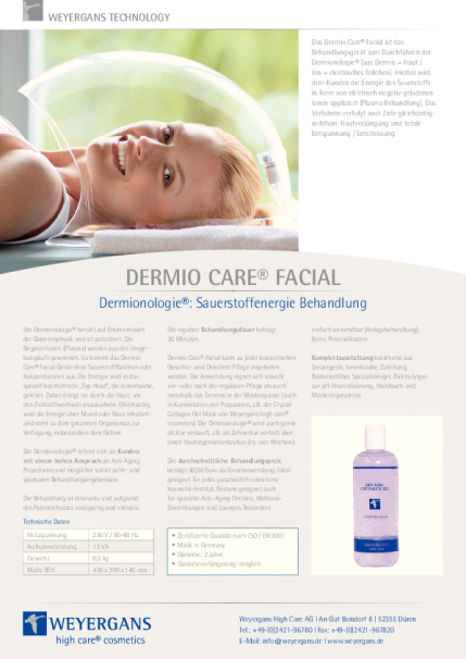 Dermio Care Facial datasheet