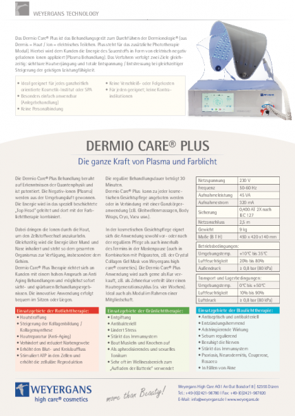 Download Datasheed Dermio Care Plus